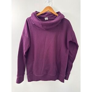 Zyia Active Womens's Oh So Soft Cowl Neck Size‎ Large Burgundy Purple Athleisure